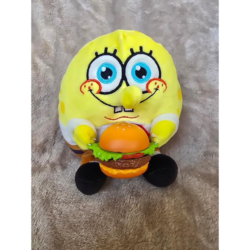 Zuru Nickelodeon SpongeBob SquarePants Plush Holding Krabby Patty Burger Yellow